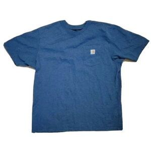 Carhartt Mens T-Shirt Size 2XL K87 Short Sleeve Workwear Pocket Blue